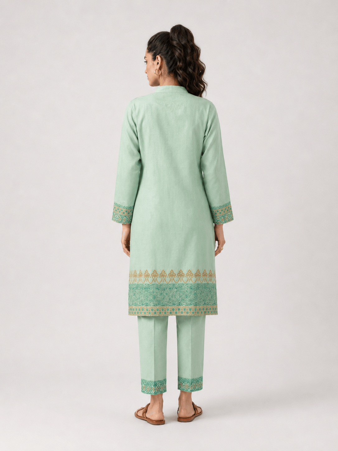Mint Green Block Print Set
