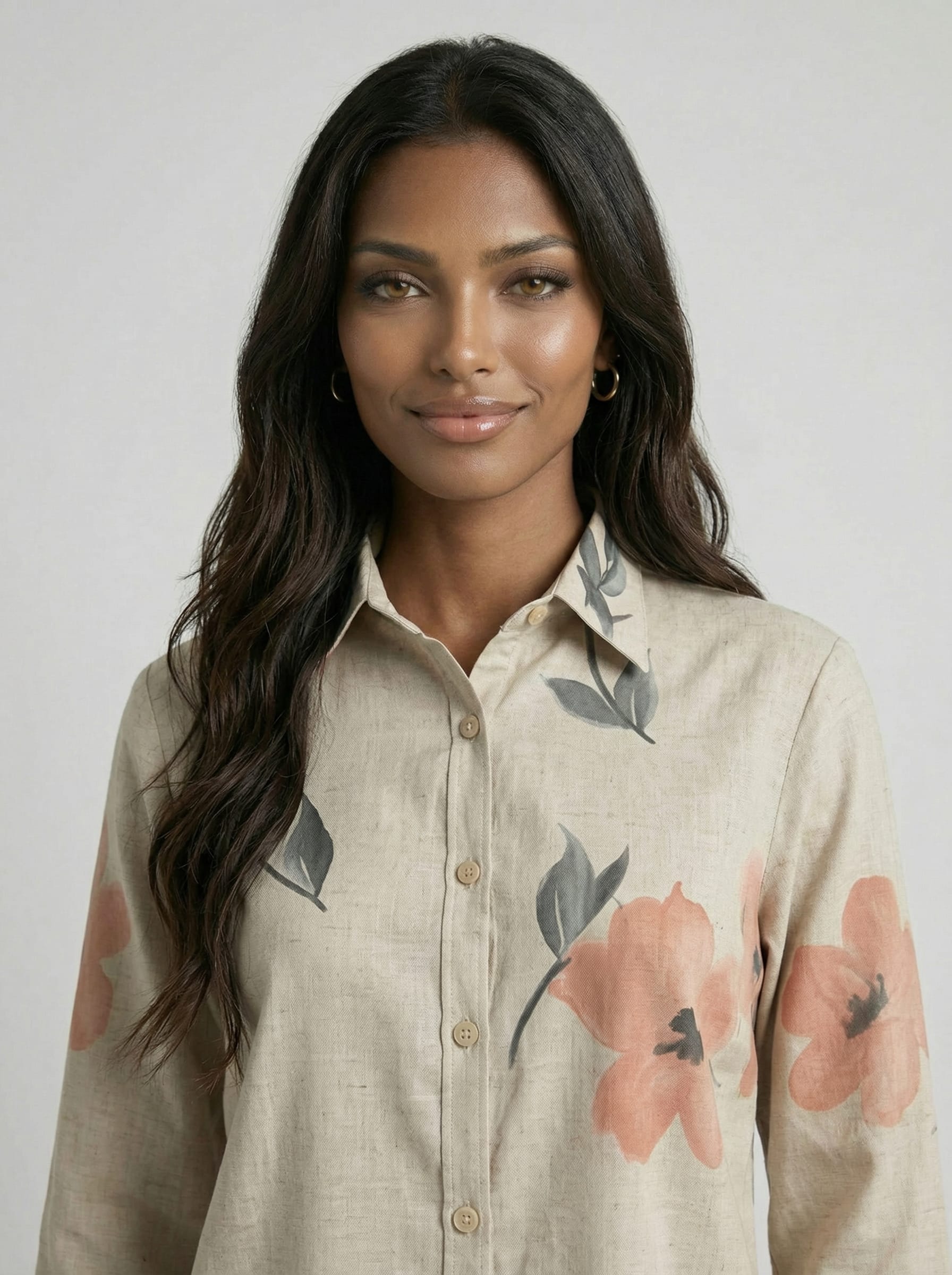 Hand-Painted Floral Shirt