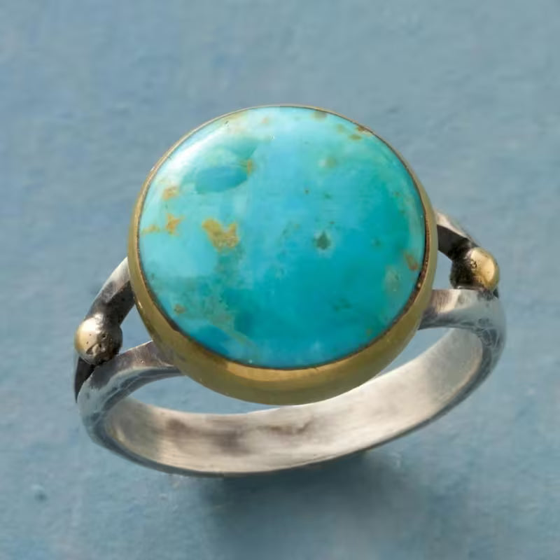 Vintage Turquoise Bohemian Copper Ring