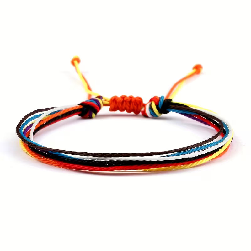 Ethnic Multi-Line Wax Thread Bracelet