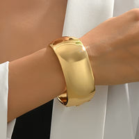 Exaggerated Geometric Wide Light Surface Bracelet for Women