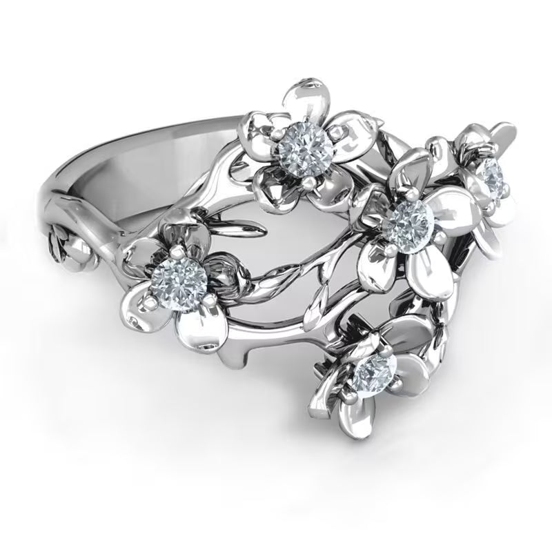Floral Zirconia Ring