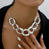 Golden Geometric Punk Chain Necklace