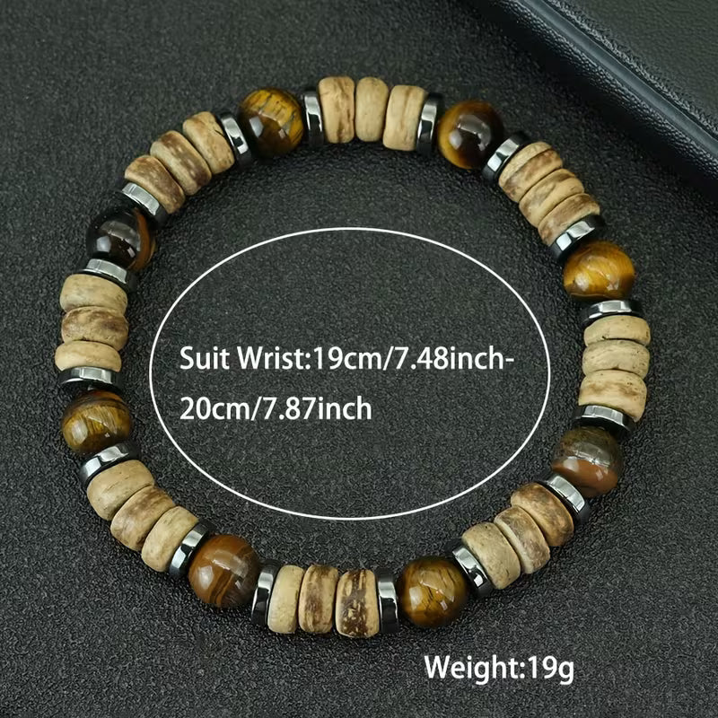 Handmade Vintage Wooden Bead Bracelet