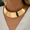 Elegant Gold Wide Choker Necklace