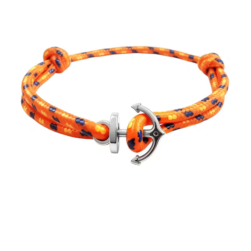 Menβs Nautical Anchor Rope Bracelet