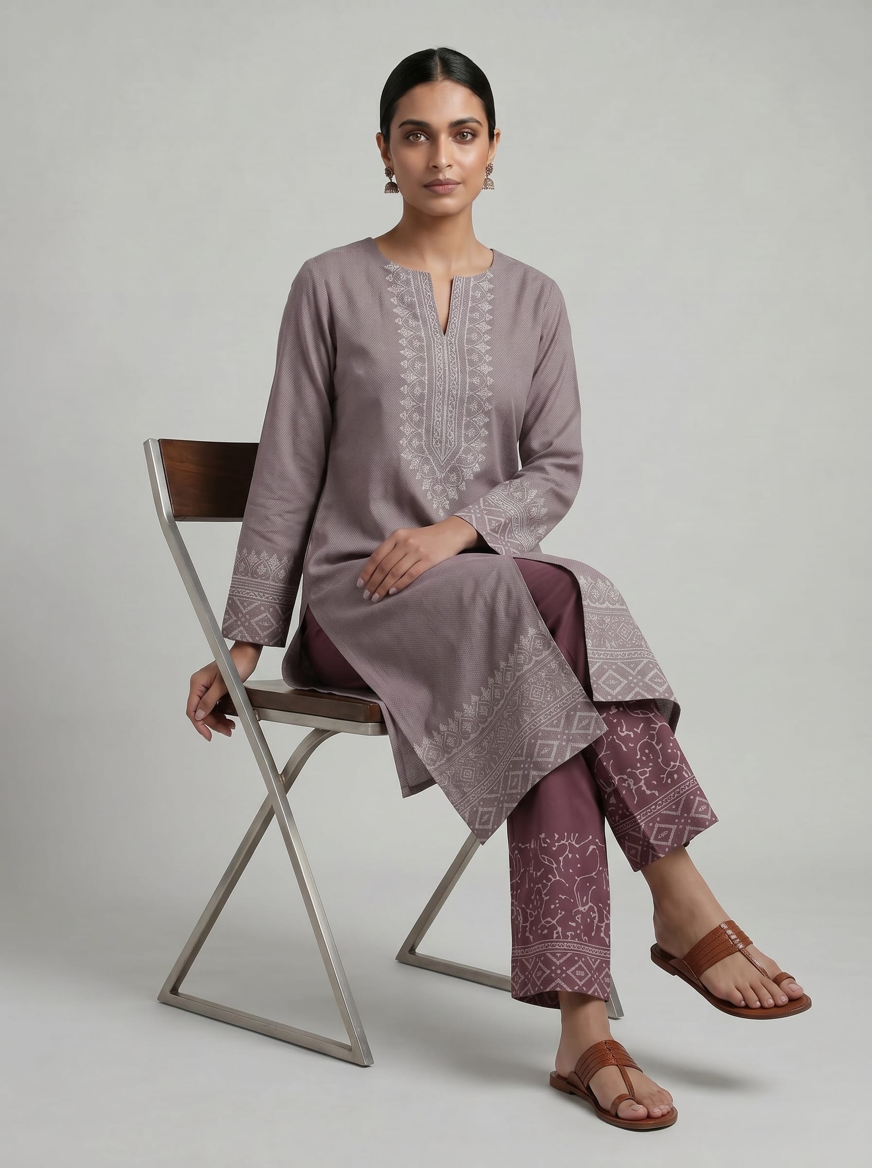 Block Print Kurta Set