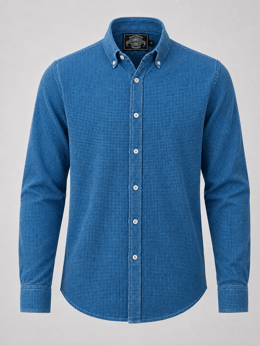Men's 3D mini-waffle 100% cotton Vintage Washed Shirt