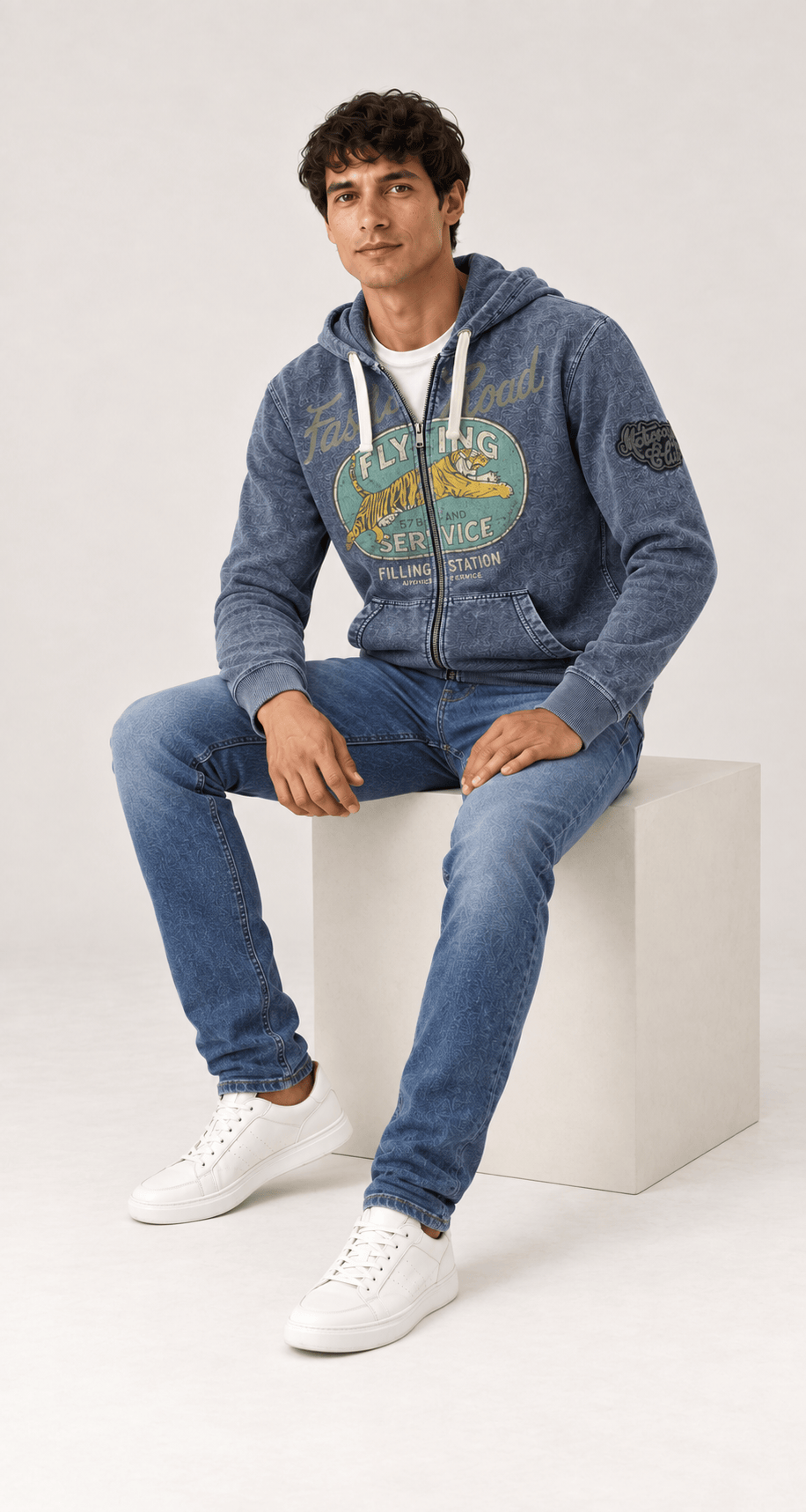 Vintage Flying Tiger Zip Hoodie
