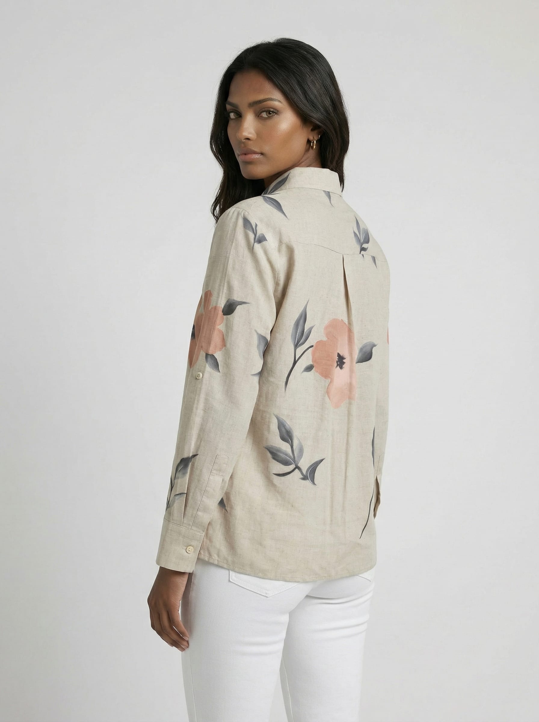 Hand-Painted Floral Shirt
