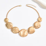 Geometric Gold Bib Statement Necklace