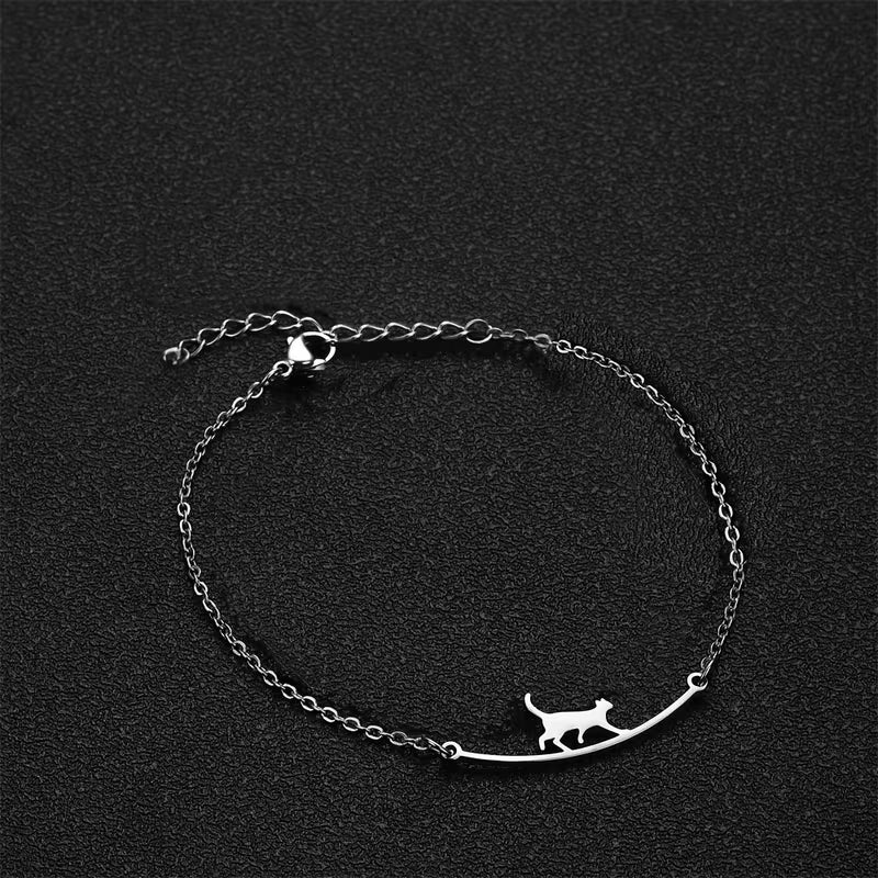 Cute Stainless Steel Cat Anklet β Adjustable Beach Anklet