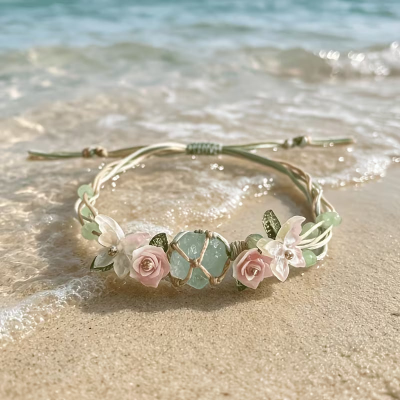 Handwoven Floral Adjustable Bracelet