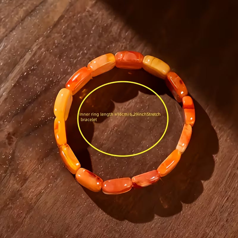 Natural Sunset Wax Bead Bracelet