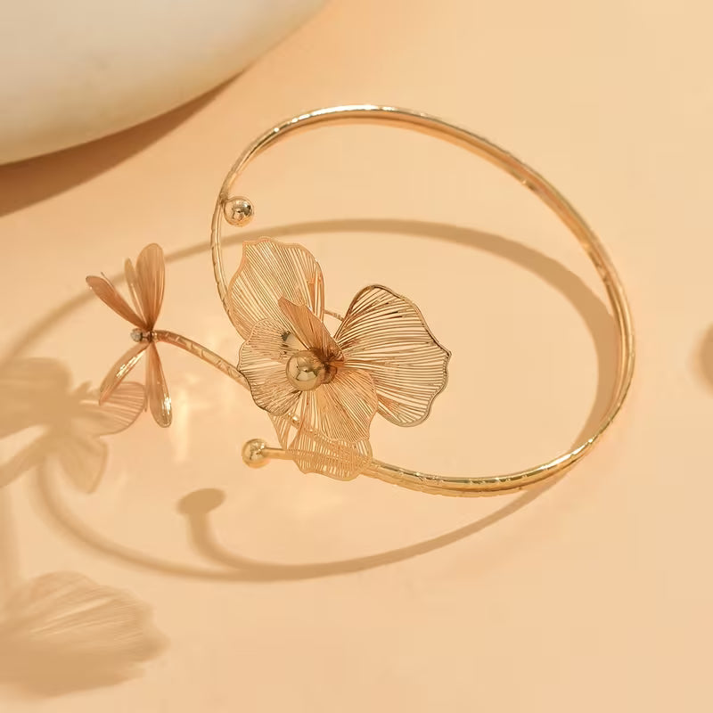 Boho Floral Butterfly Anklet