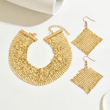 3pcs Metallic Sequin Punk Party Jewelry Set