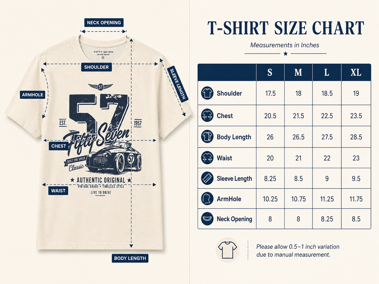 Men’s Vintage Racing Graphic Cotton T-Shirt