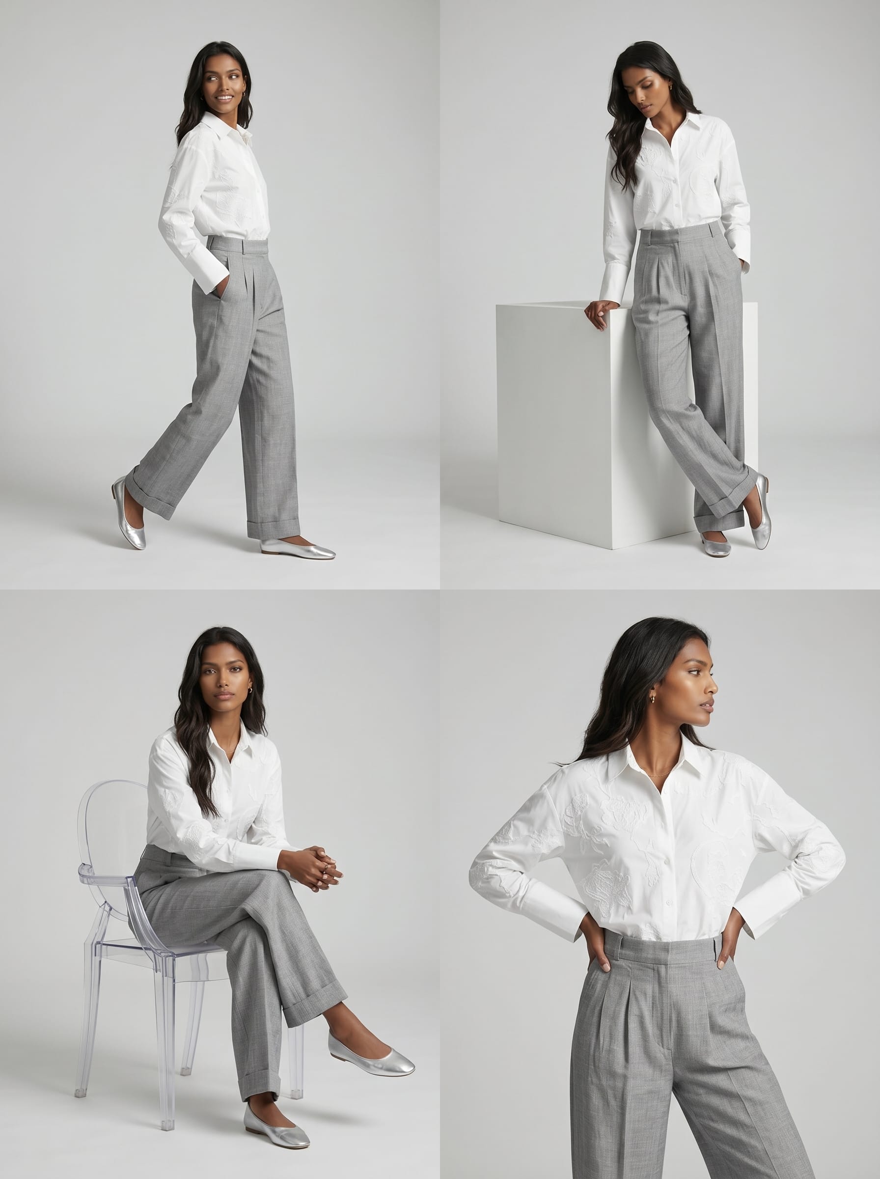 Embroidered White Cotton Shirt