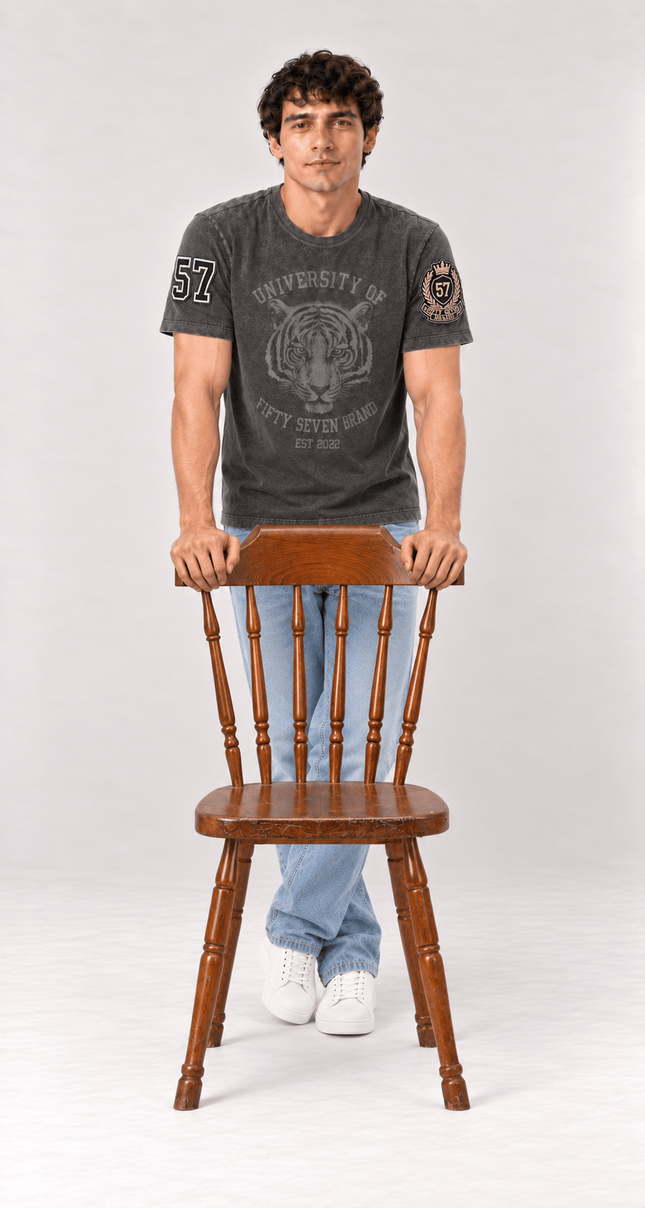 Men's 100% cotton True Denim Collegiate Tiger Tee