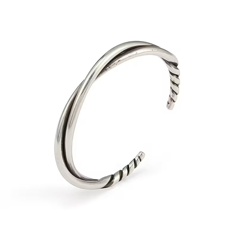 Retro Twisted Open Cuff Bracelet