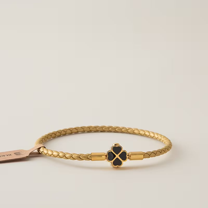 Lucky Clover Leather Bracelet
