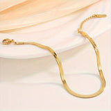 Golden Flat Chain Anklet
