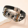 Vintage Genuine Leather Beaded Bracelet
