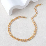 A Easy And Stylish Punk Single-Layer Cuban Alloy Anklet