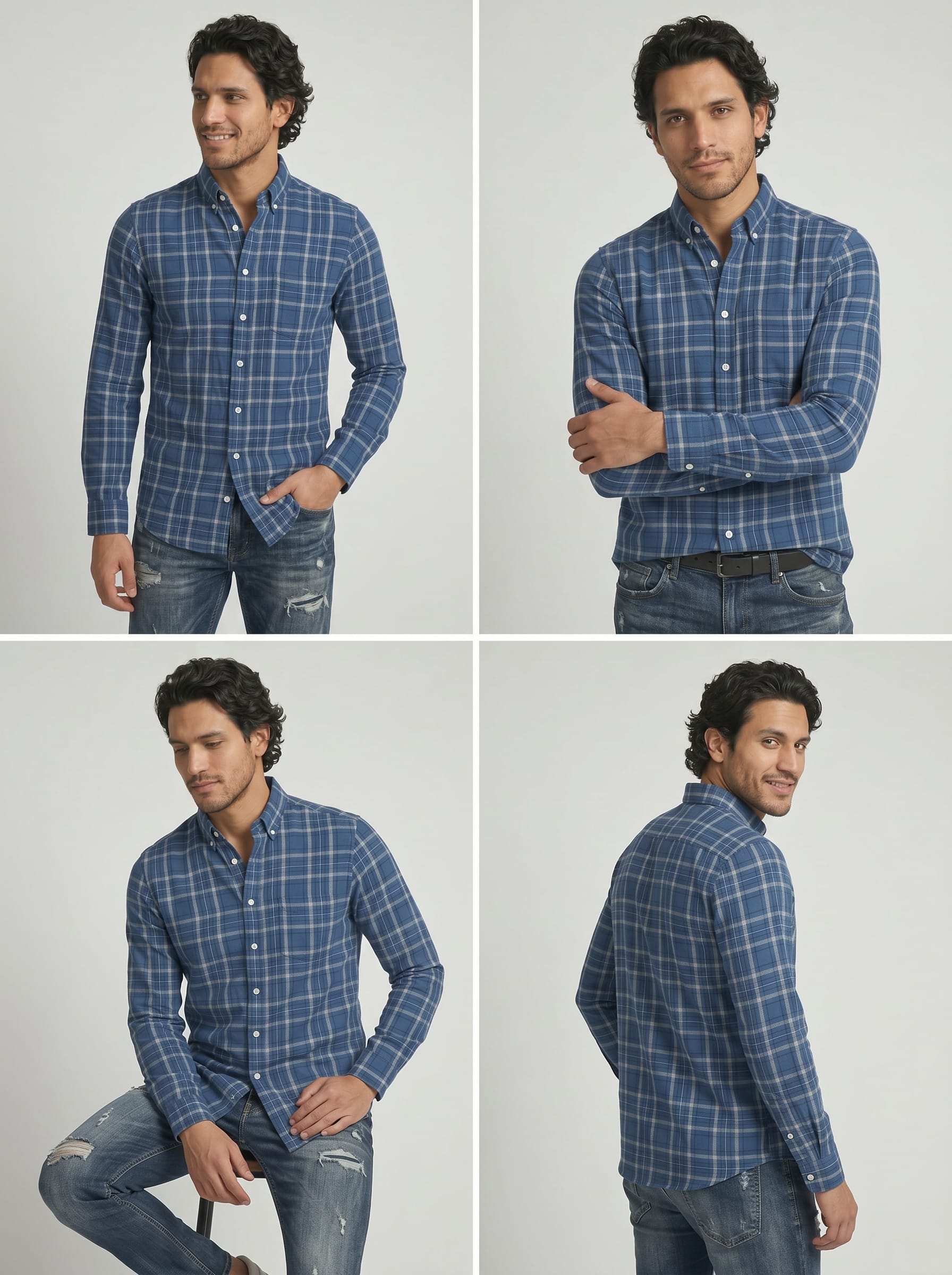 Blue Checkered Shirt
