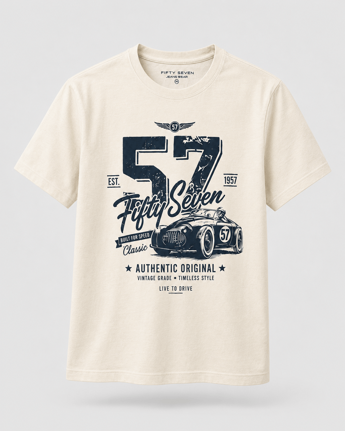 Men’s Vintage Racing Graphic Cotton T-Shirt