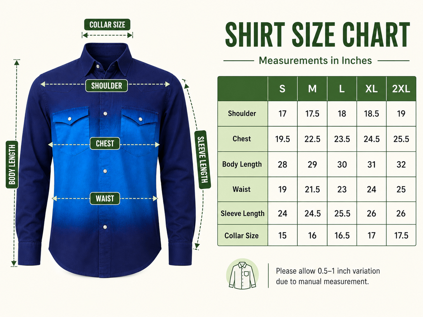 Men's Ocean Blue Cotton Ombre Shirt