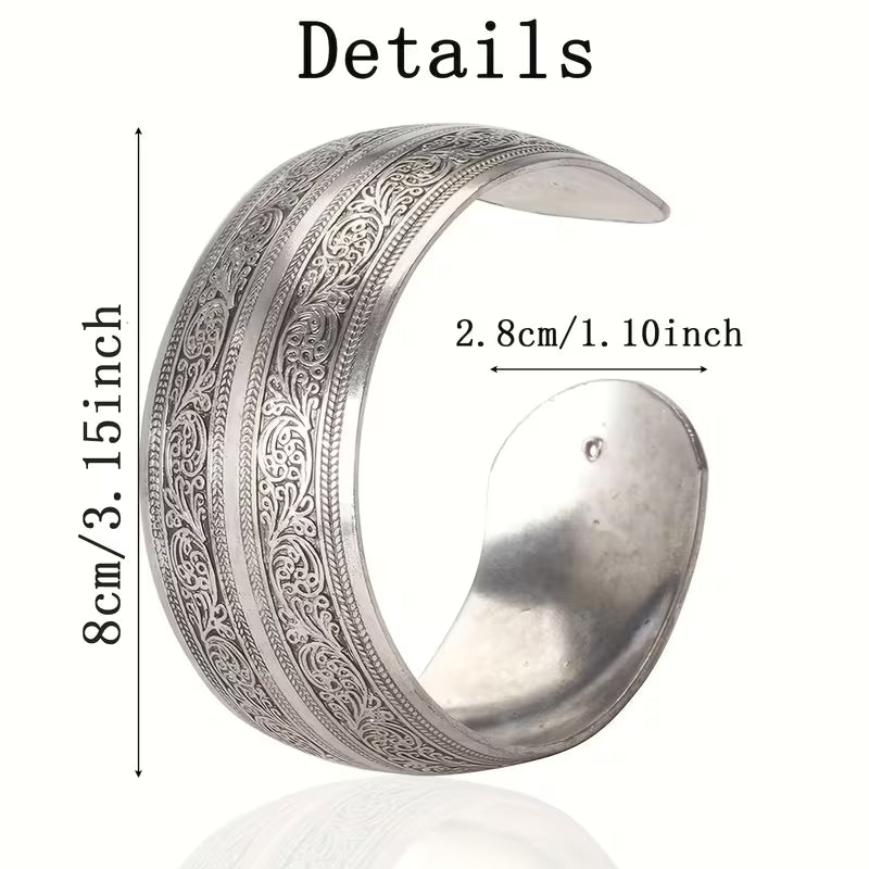 Vintage Spiral Floral Open Bangle