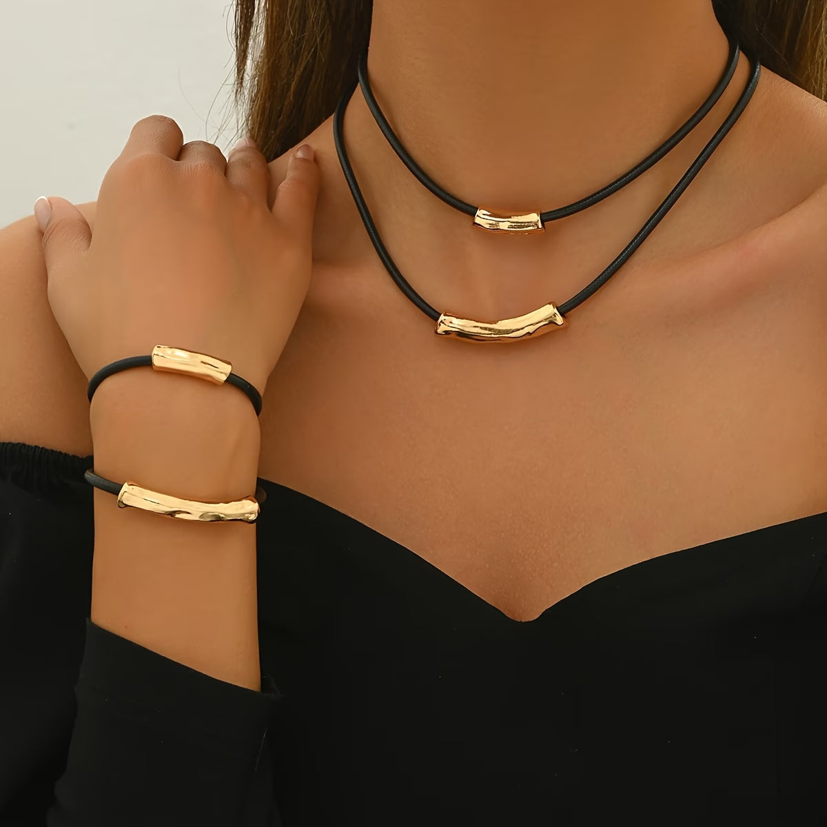 Boho Geometric Choker & Bracelet Set