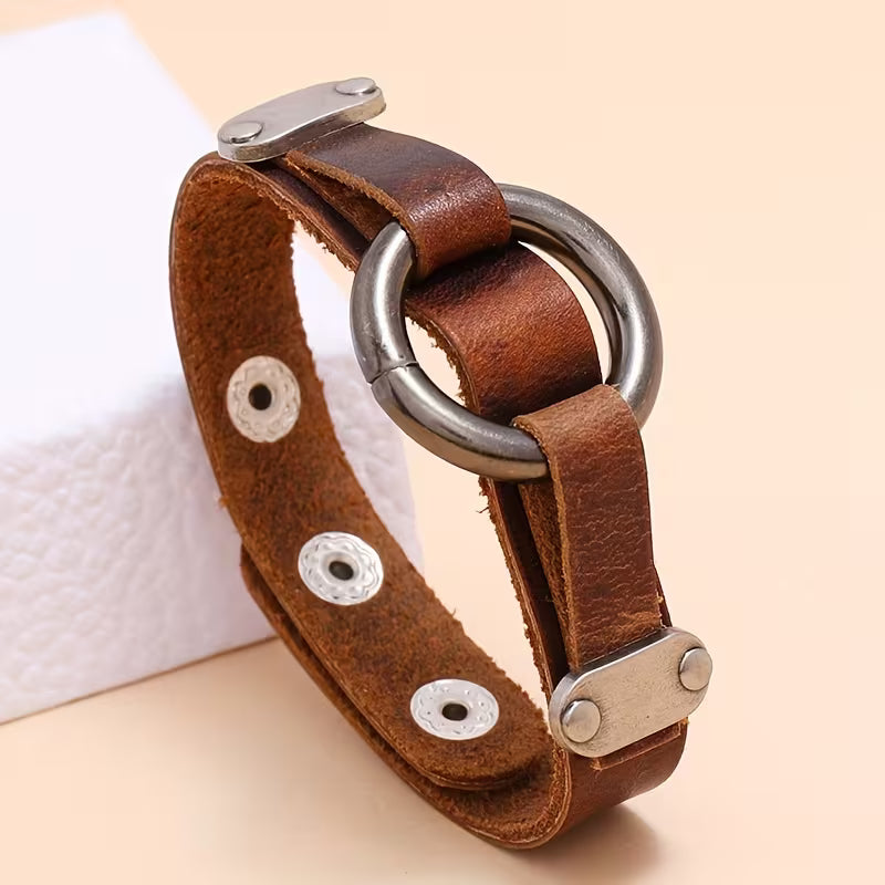 Vintage Genuine Leather Punk Bracelet