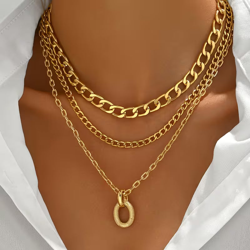 Hip-Hop Multi-Layer Chain Necklace