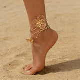 Boho Floral Butterfly Anklet