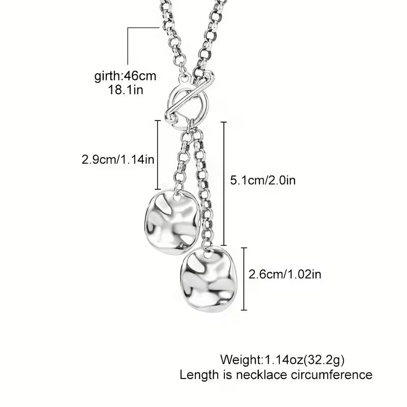 Hip-Hop Punk Irregular Round Pendant Necklace