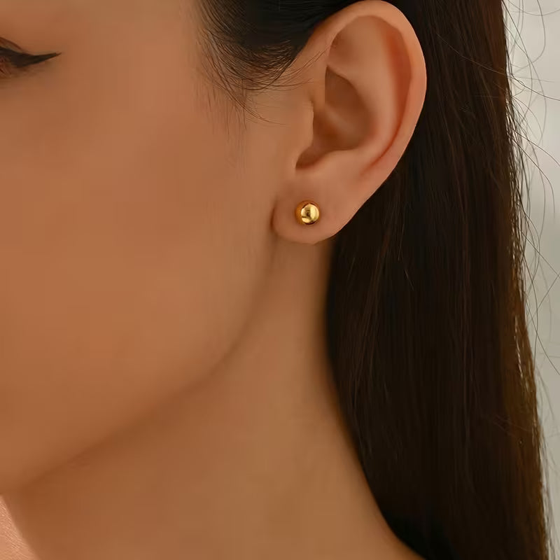 Minimalist Round Ball Stud Earrings