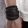 6PCS Vintage Faux Leather Layered Bracelet Set