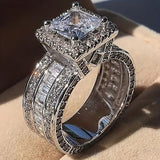 Luxury Square Zirconia Engagement Ring