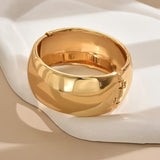 Exaggerated Geometric Wide Light Surface Bracelet for Women