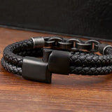 Vintage Double-Layer Leather Chain Bracelet