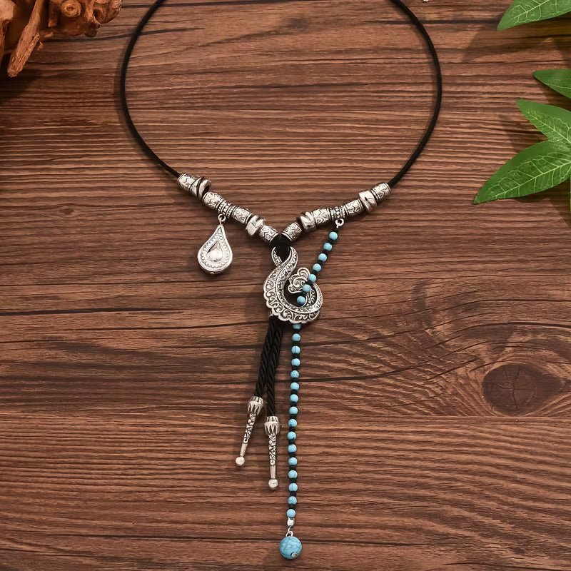 Vintage Bohemian Geometric Bead Necklace