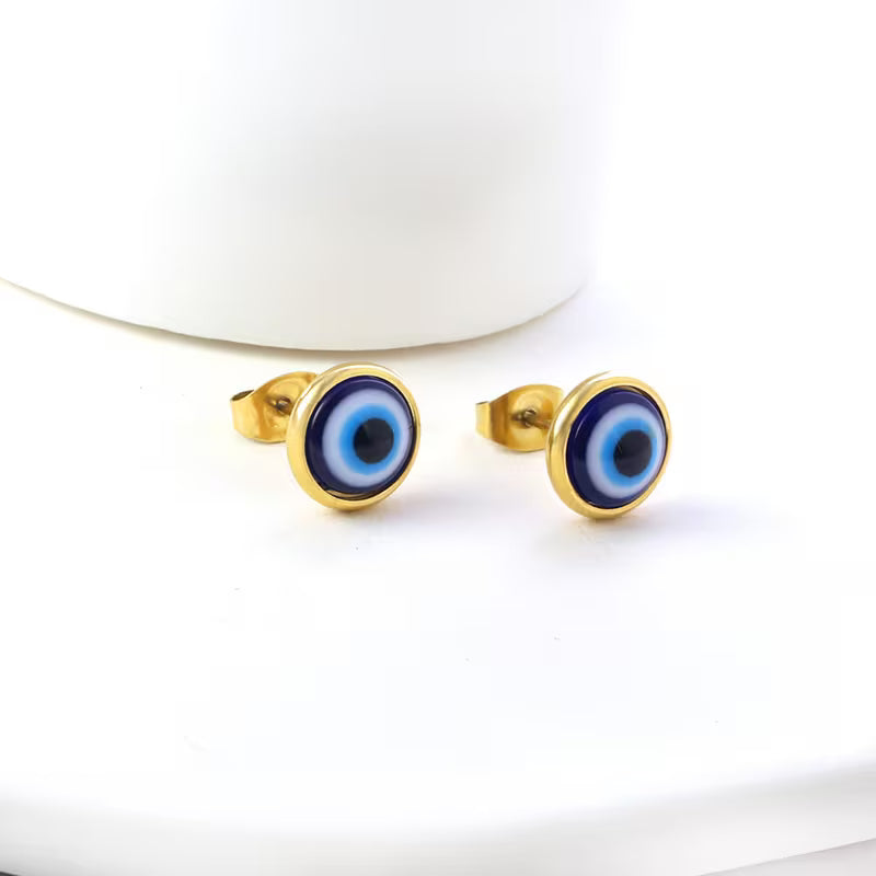 Cat Eye Earrings, 18K Plated, 316 Stainless Steel
