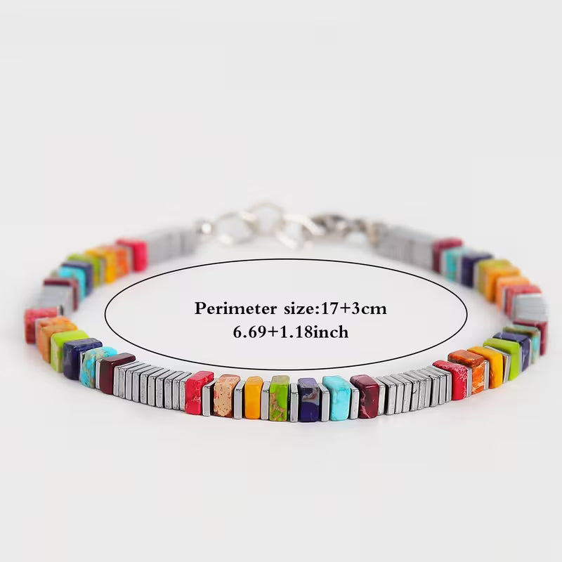 Colorful Natural Stone Beaded Bracelet