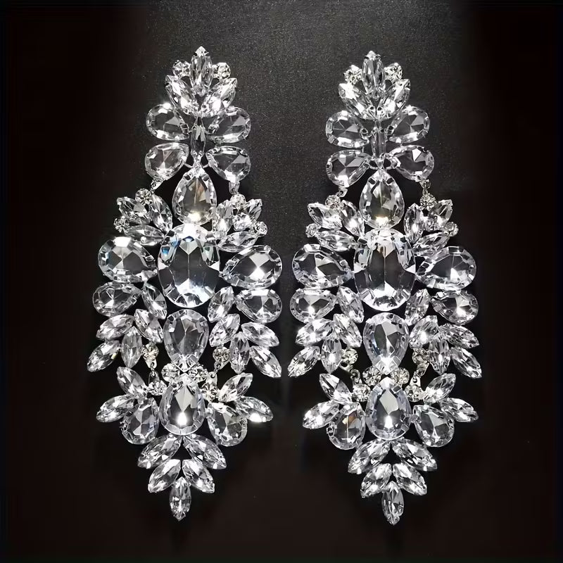 Fashion Exaggerated Geometric Rhinestone Earrings