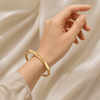 Polished Folded Corner Gold Bangle
