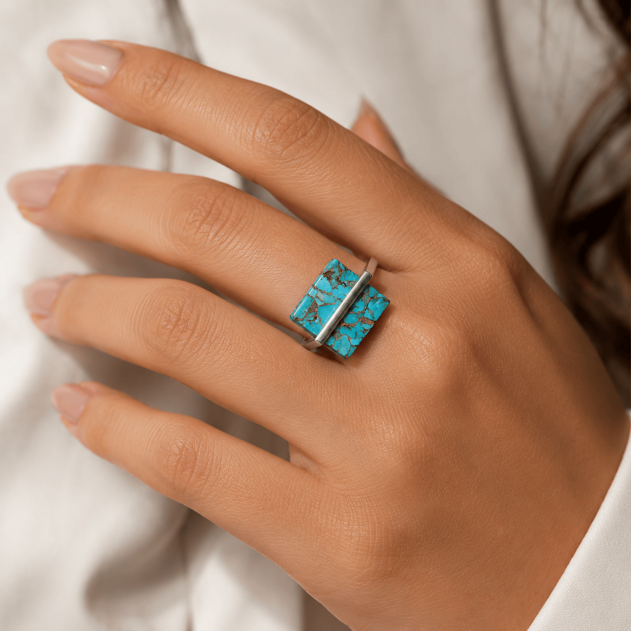 Turquoise Cube Ring