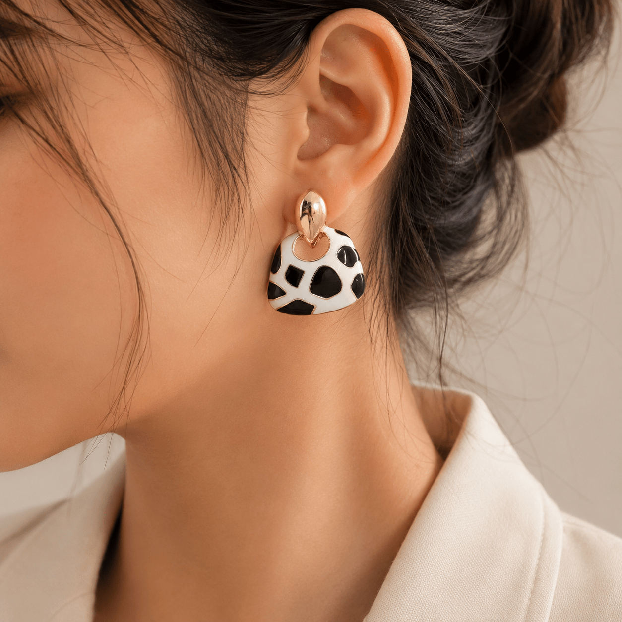 French Panda Body Bag Drop Earrings
