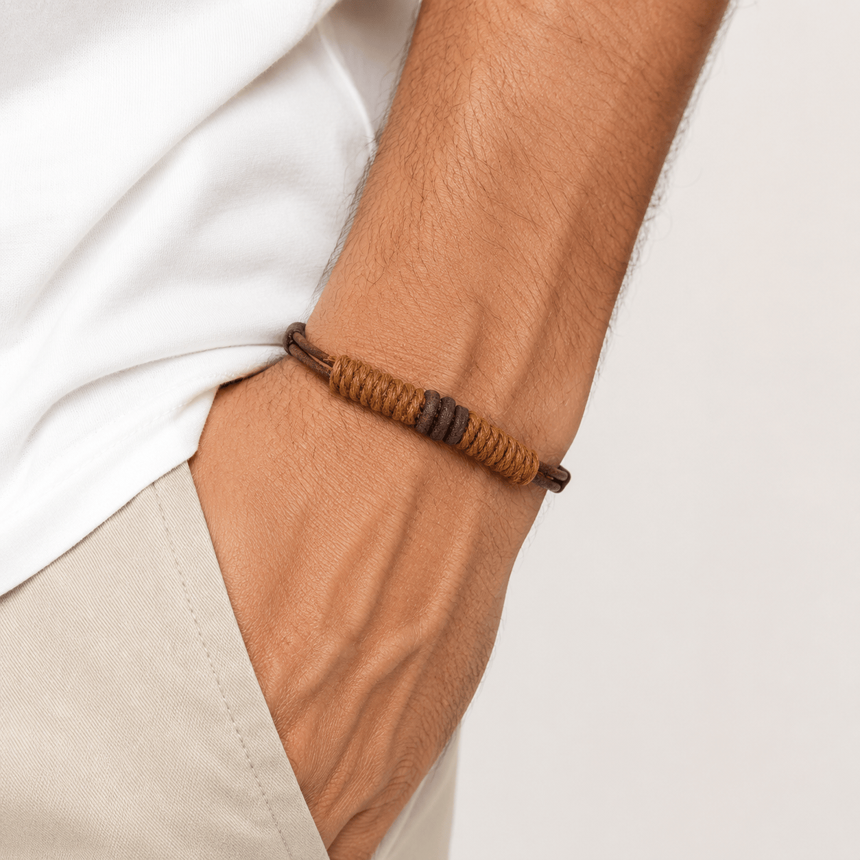 Vintage Double-Layer Leather Chain Bracelet